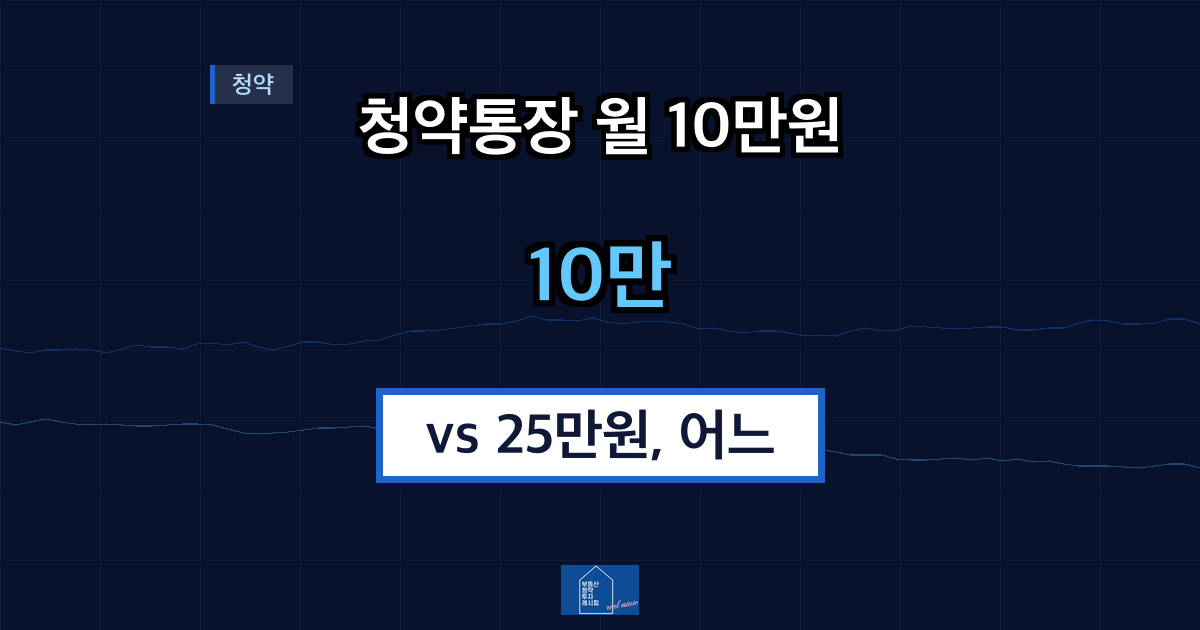 청약통장 월 10만원 vs 25만원, 어느 게 더 유리한가