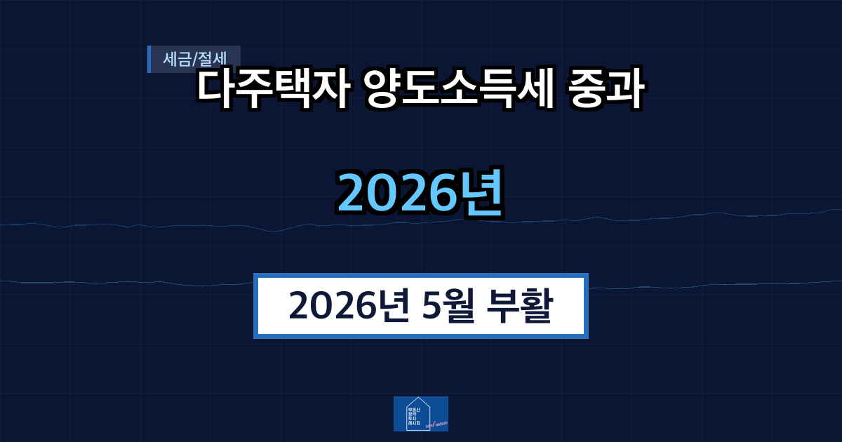 다주택자 양도소득세 중과 2026년 5월 부활 영향